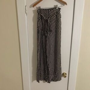 Forever 21 Patterned Wide Leg High Waist Pant Med